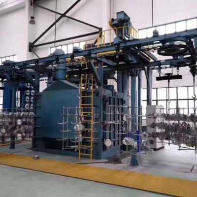 Catenary type shot blasting machine