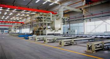 Roller conveyor shot blasting machine